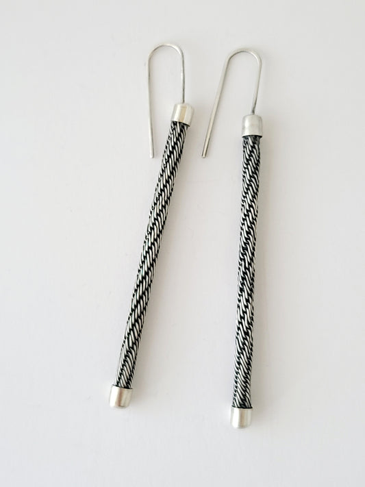 Column Earrings- Stepped Spiral