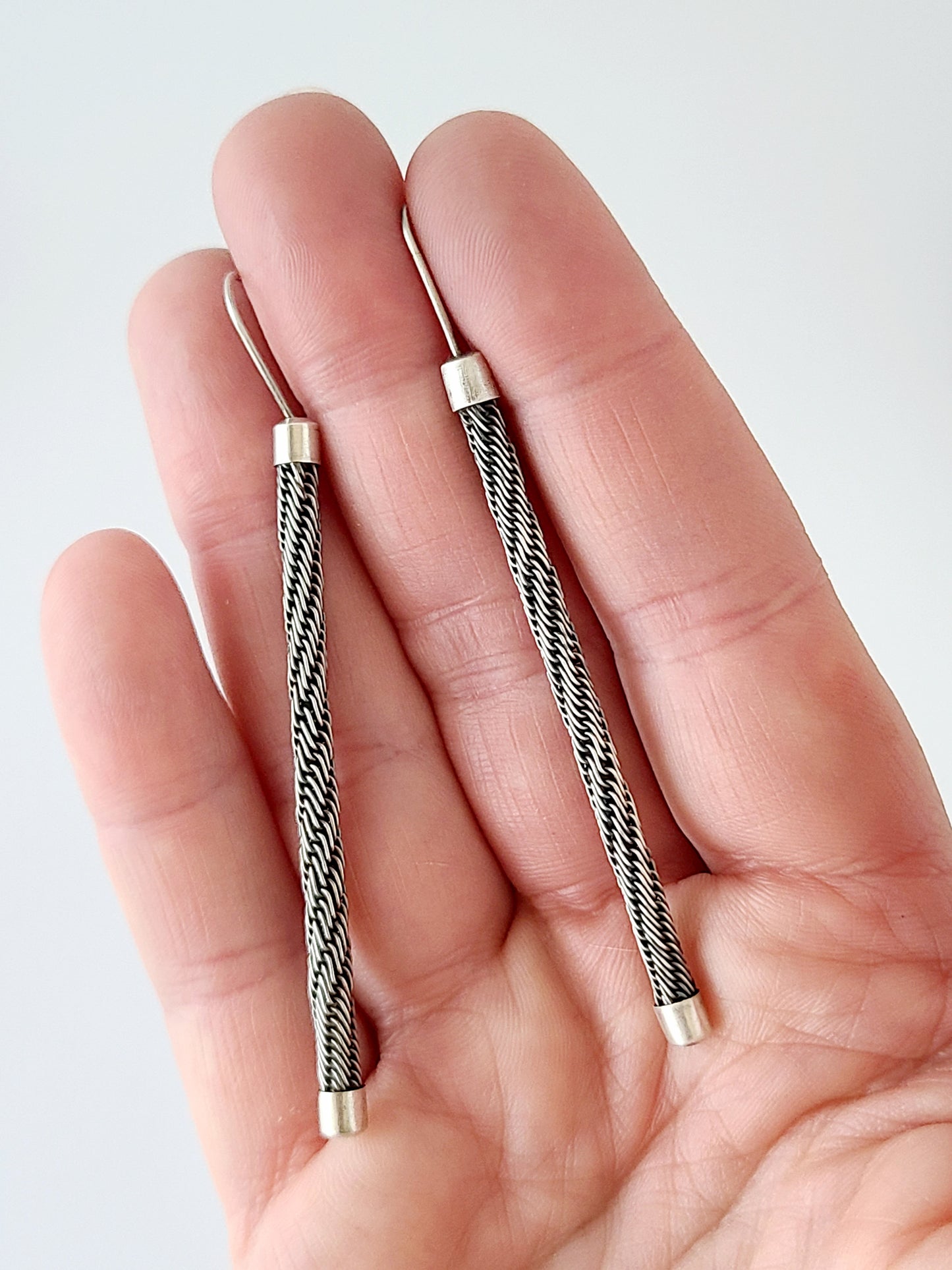 Column Earrings- Stepped Spiral