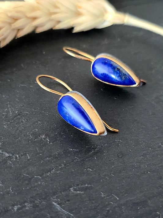 Lapis Talon Earrings-SS/14K