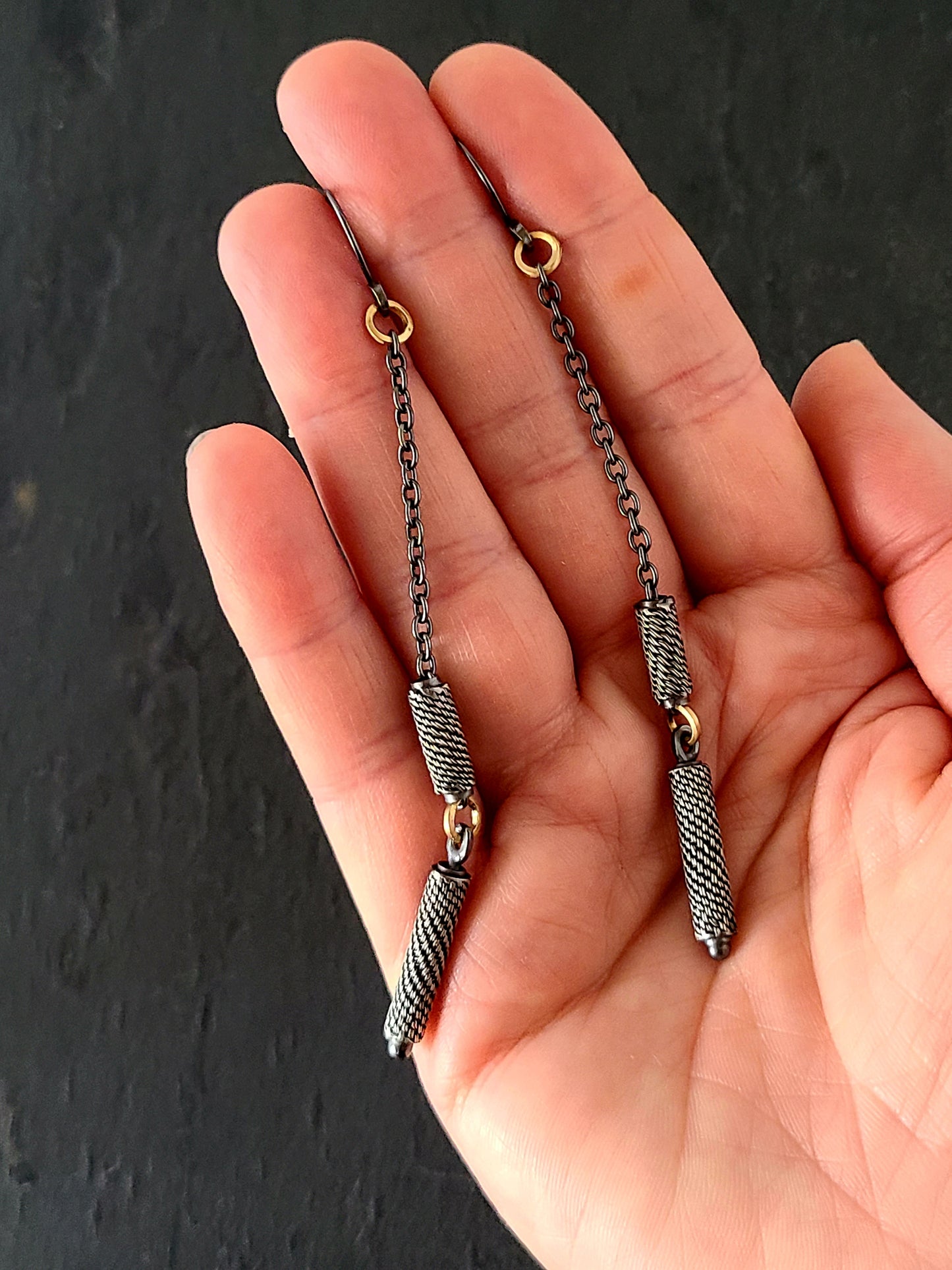 Pendulum Slider Earrings-SS/14K