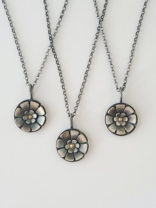 Flower Necklace- SS/14k