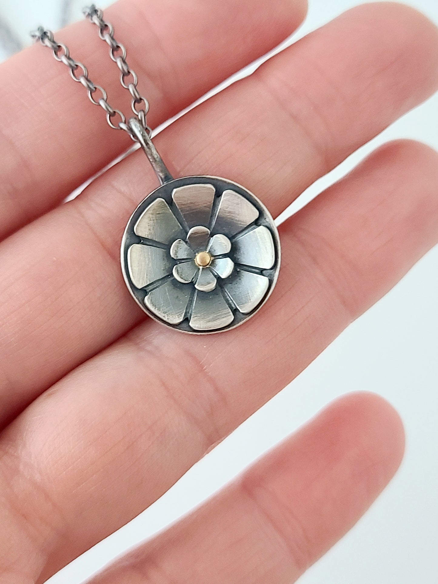 Flower Necklace- SS/14k