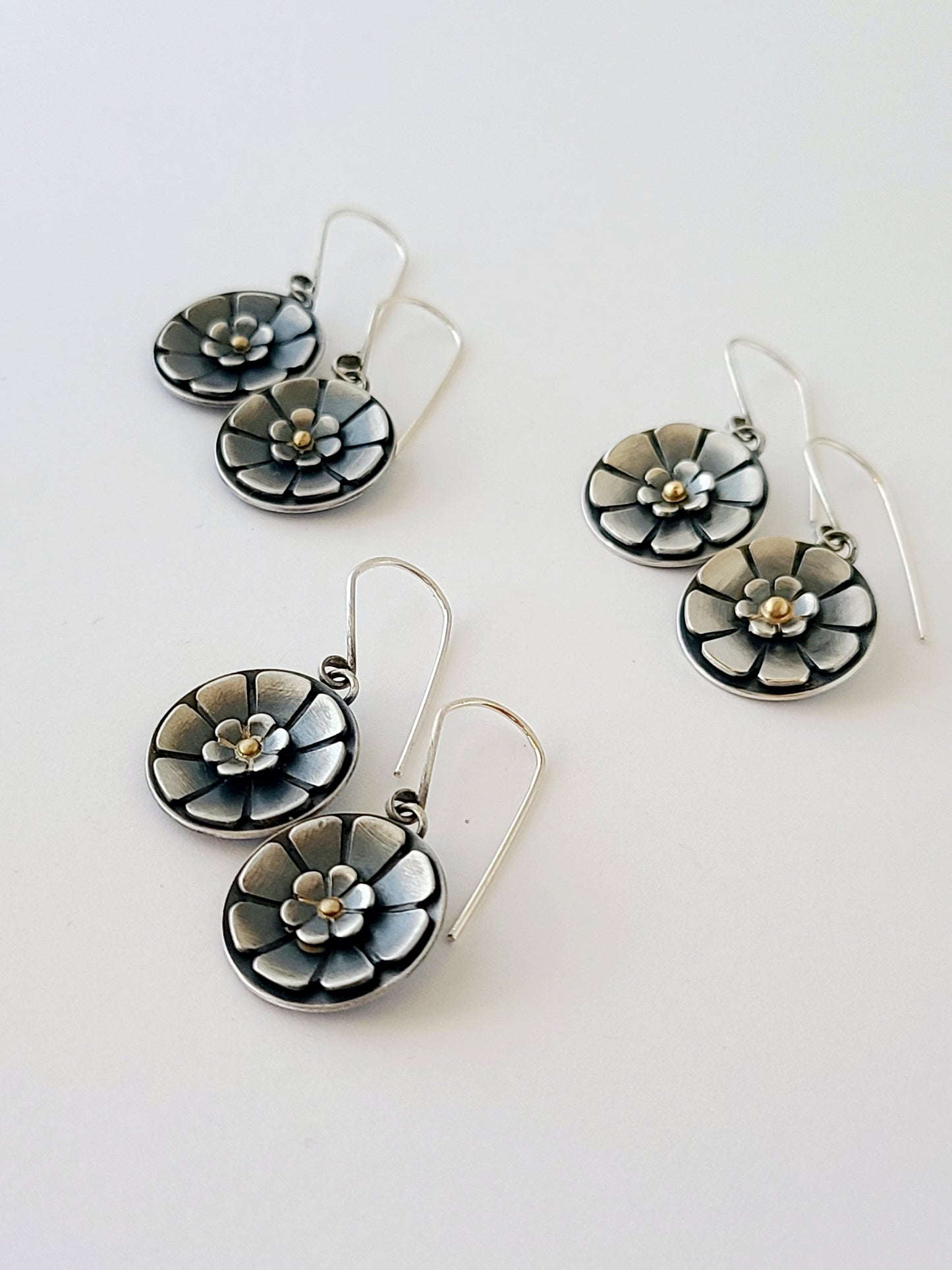 Flower earrings-SS/14k