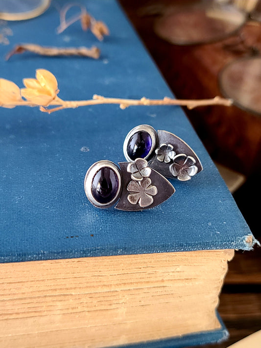 Blossom Studs - Iolite shields