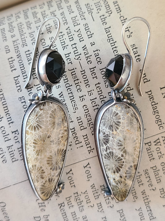 Flourish Talon Earrings with Onyx