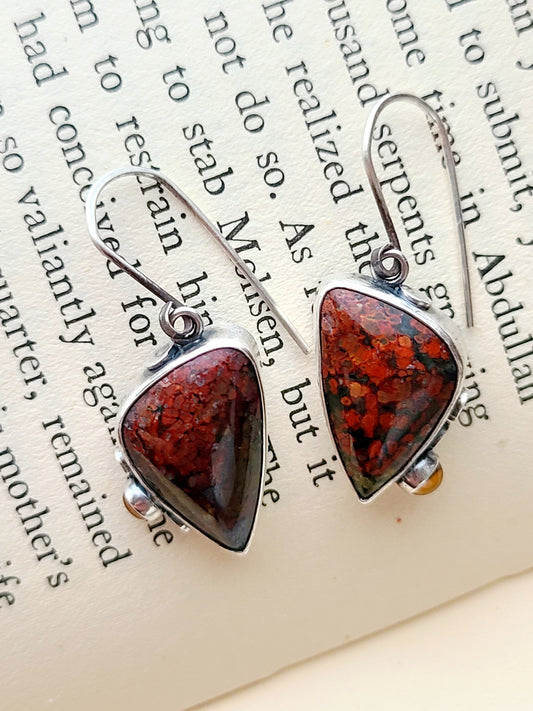 Brenda Plume Agate & Citrine earrings