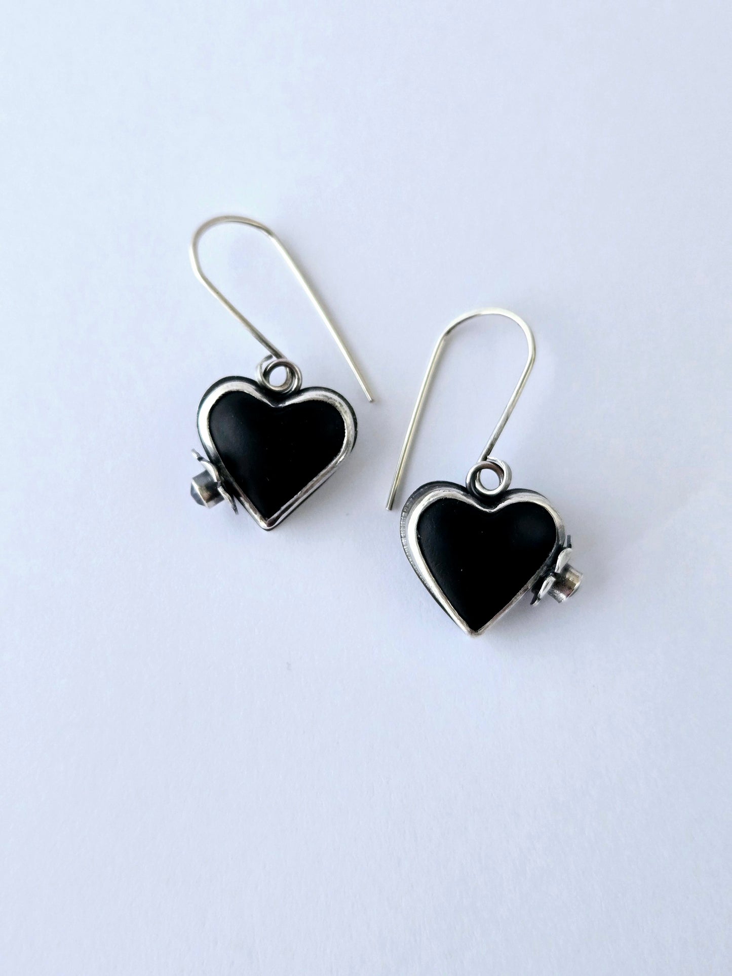 Black Jade & Mystic Topaz Heart earrings