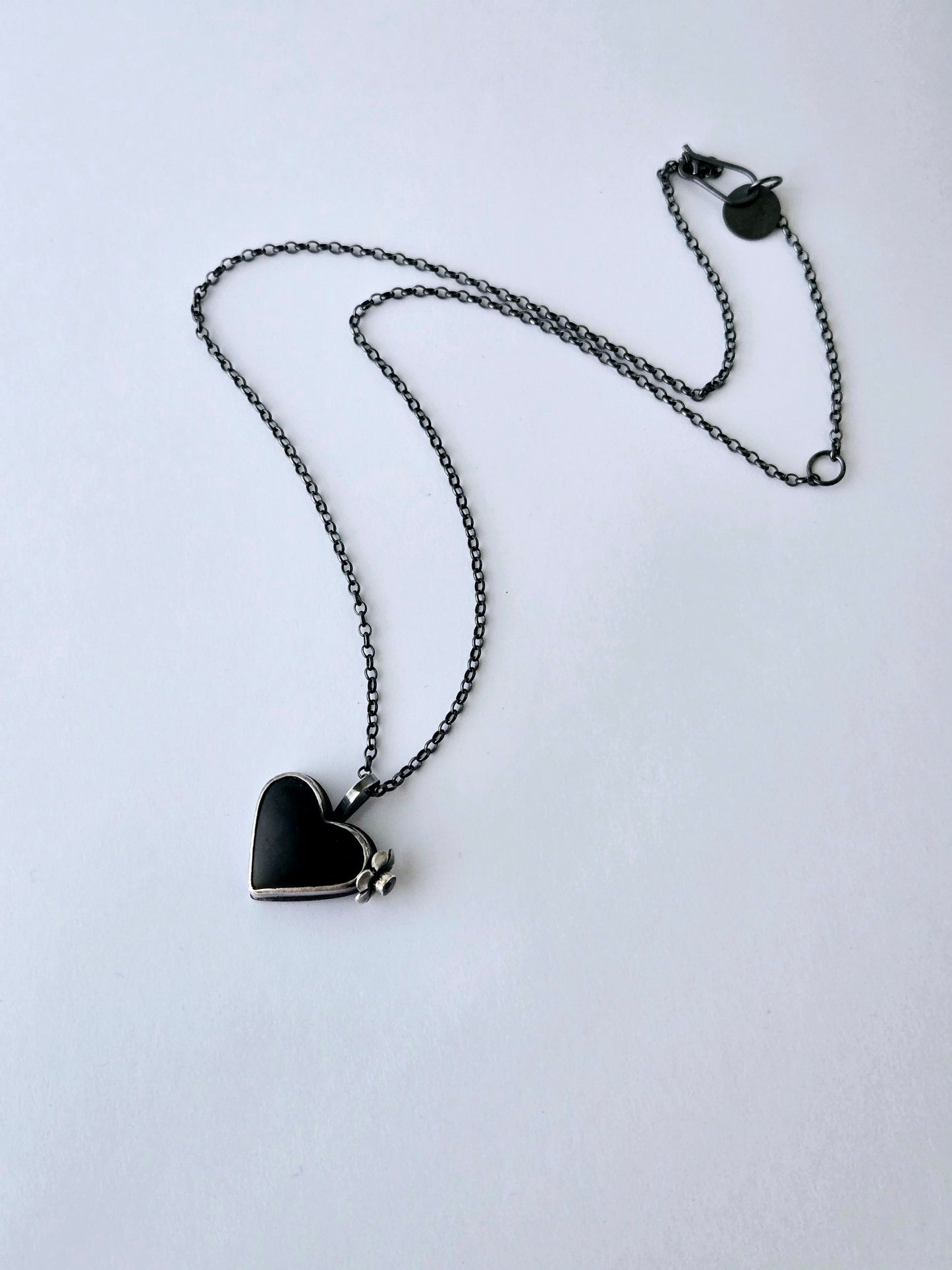 Black Jade & Mystic Topaz Heart necklace