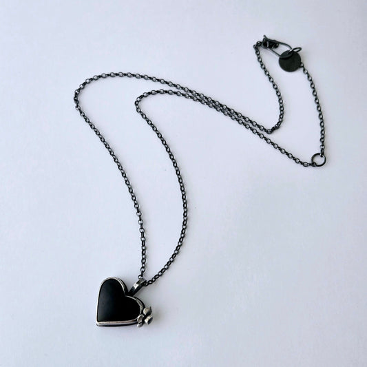 Black Jade & Mystic Topaz Heart necklace