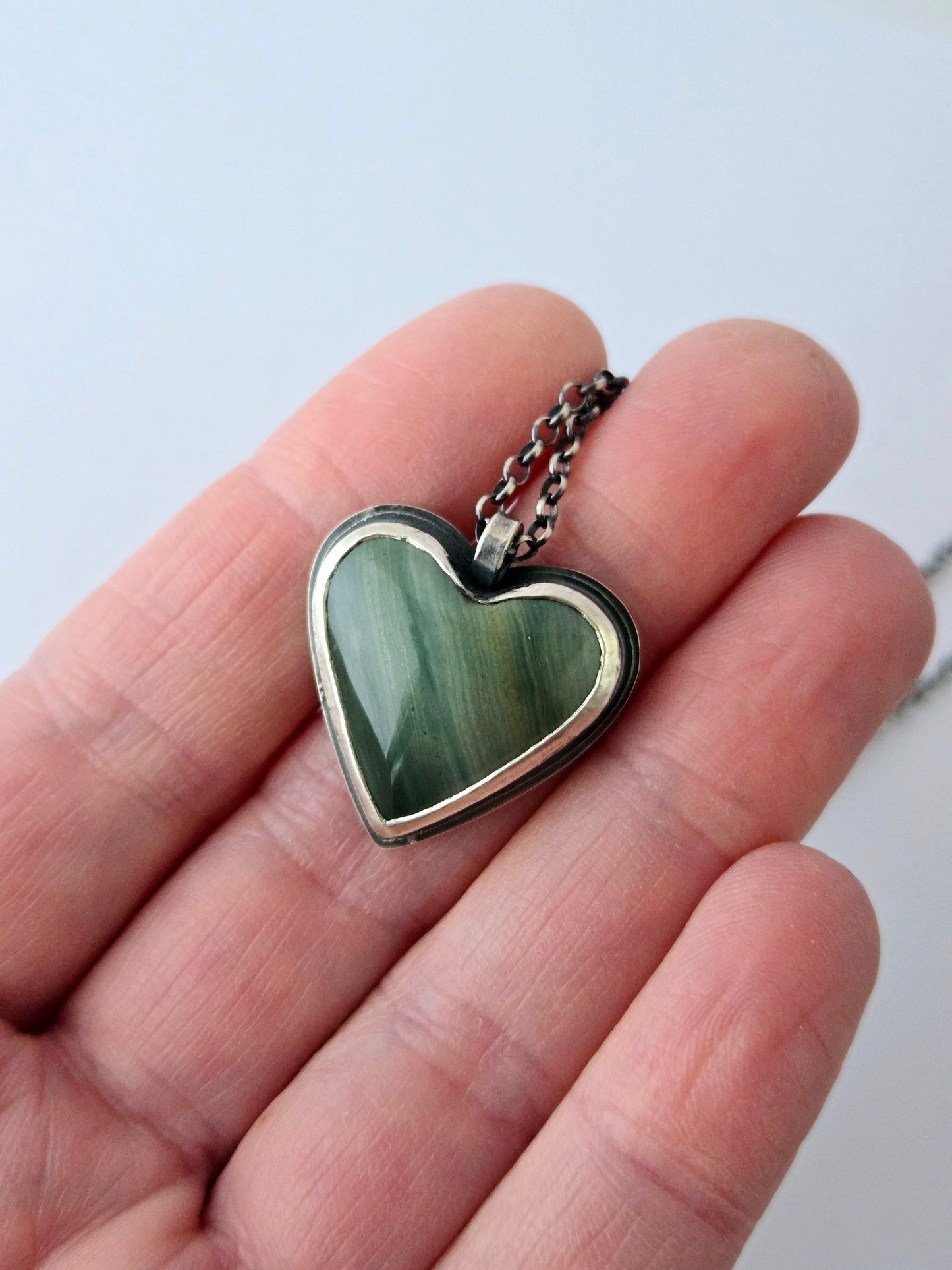 Larsonite Jasper Heart pendant