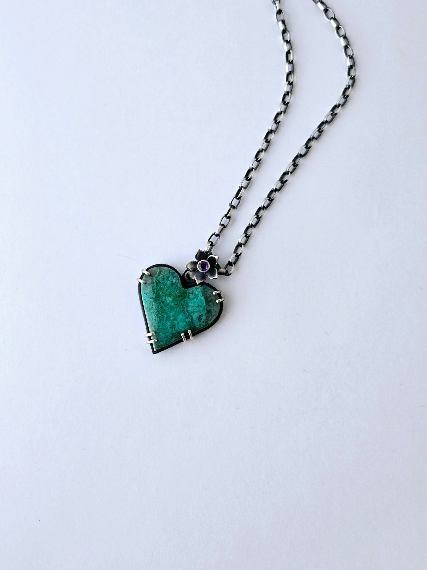 Chrysocolla & Amethyst Heart pendant