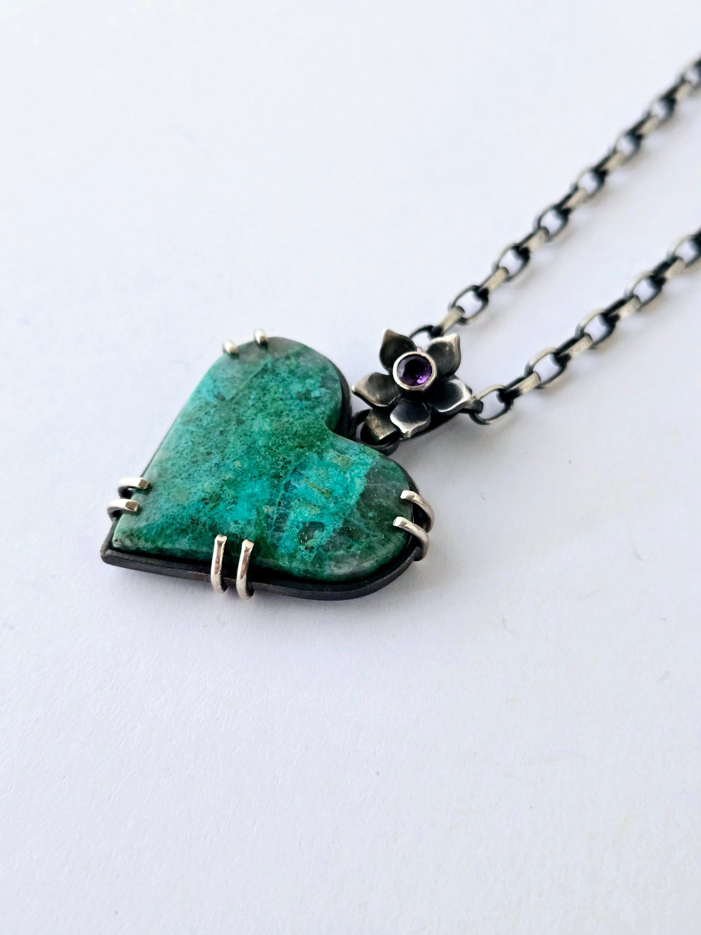 Chrysocolla & Amethyst Heart pendant