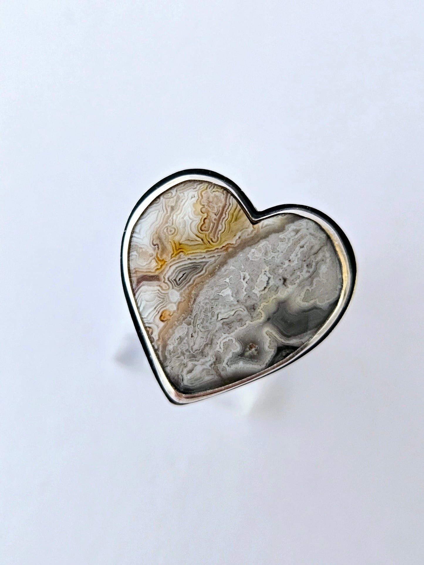 Hearts and Flowers Agate rings