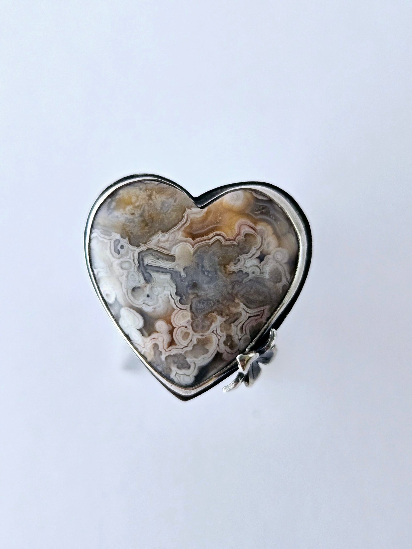 Hearts and Flowers Agate rings