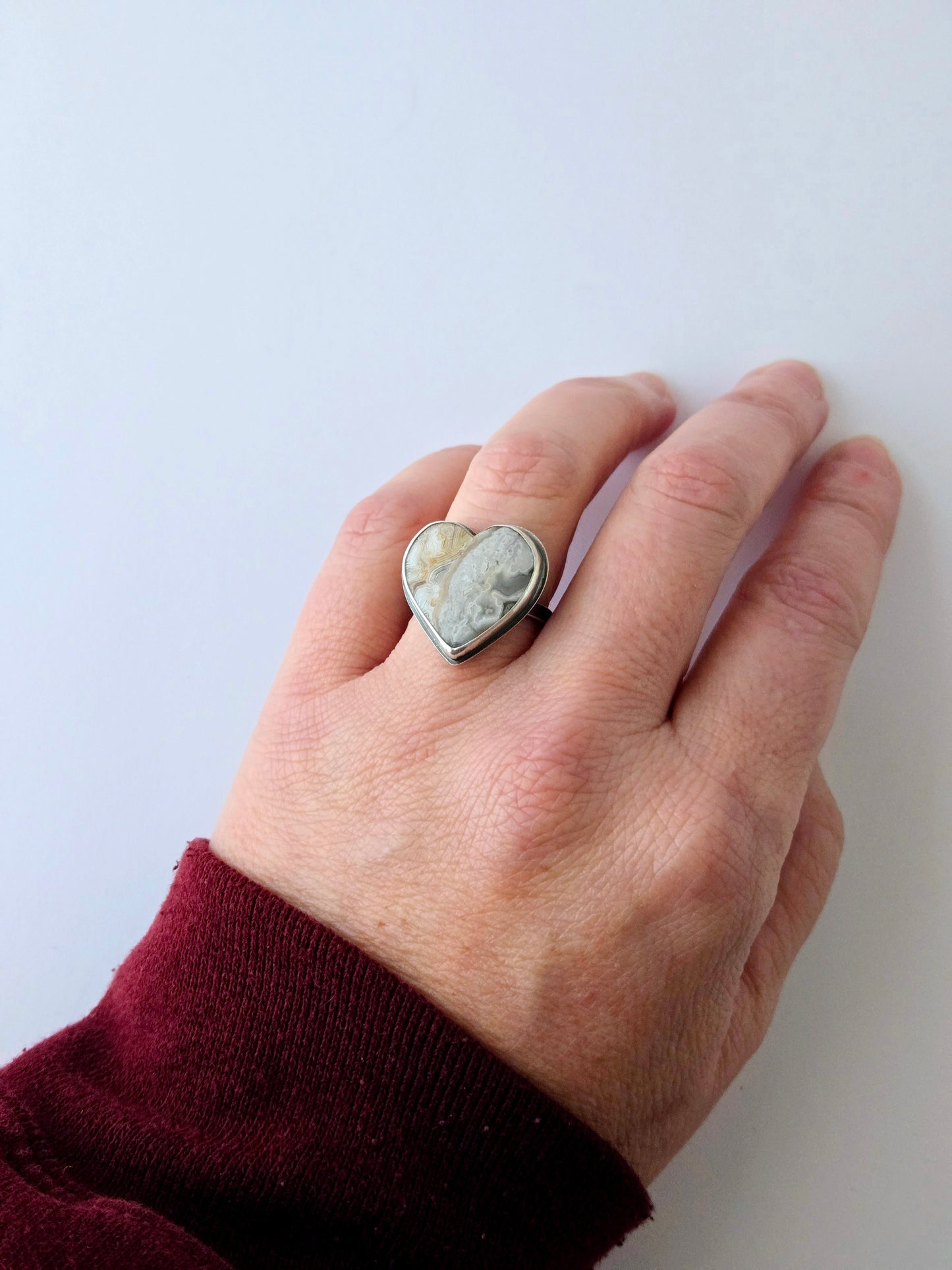 Hearts and Flowers Agate rings