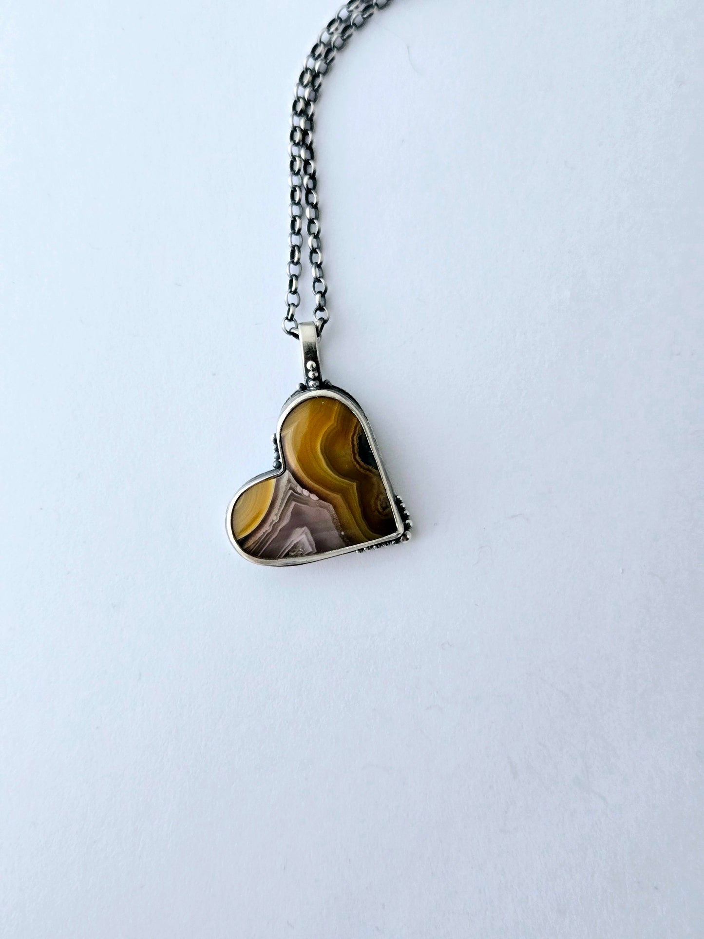 Agua Nueva Agate Heart Pendant