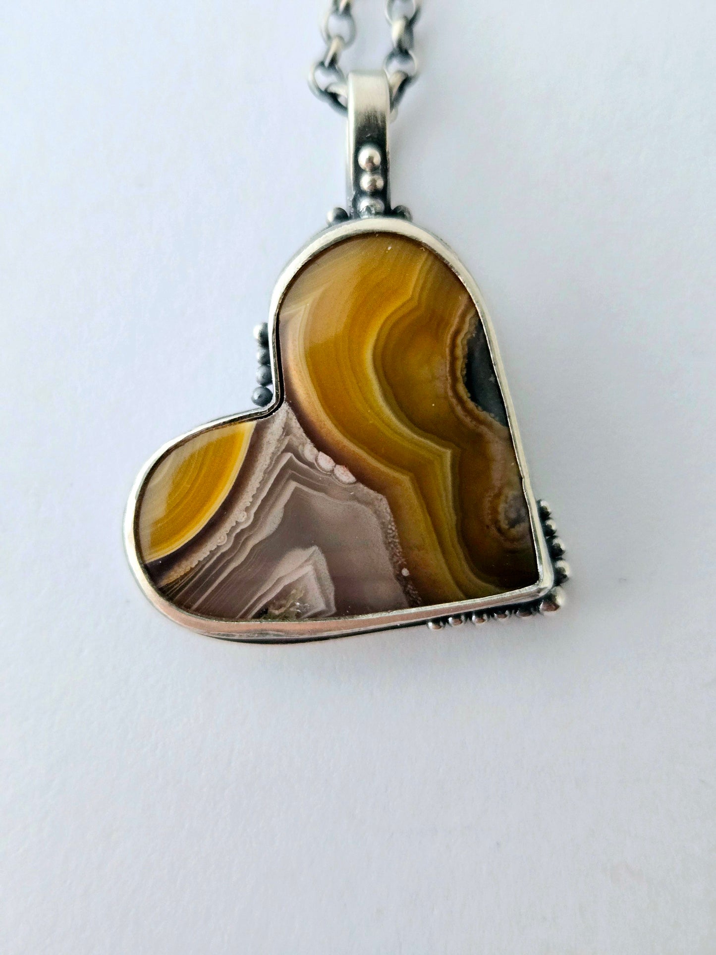 Agua Nueva Agate Heart Pendant