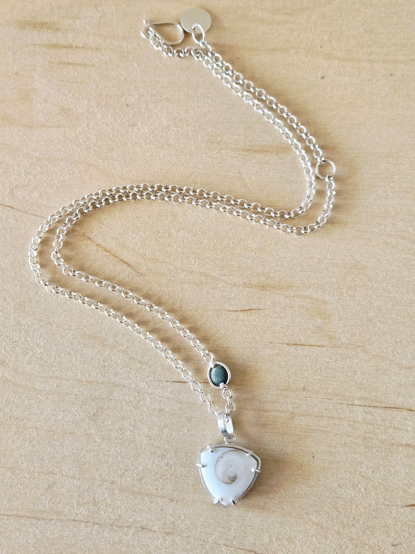 Reversible Spiral Shell Trillion charm/pendant
