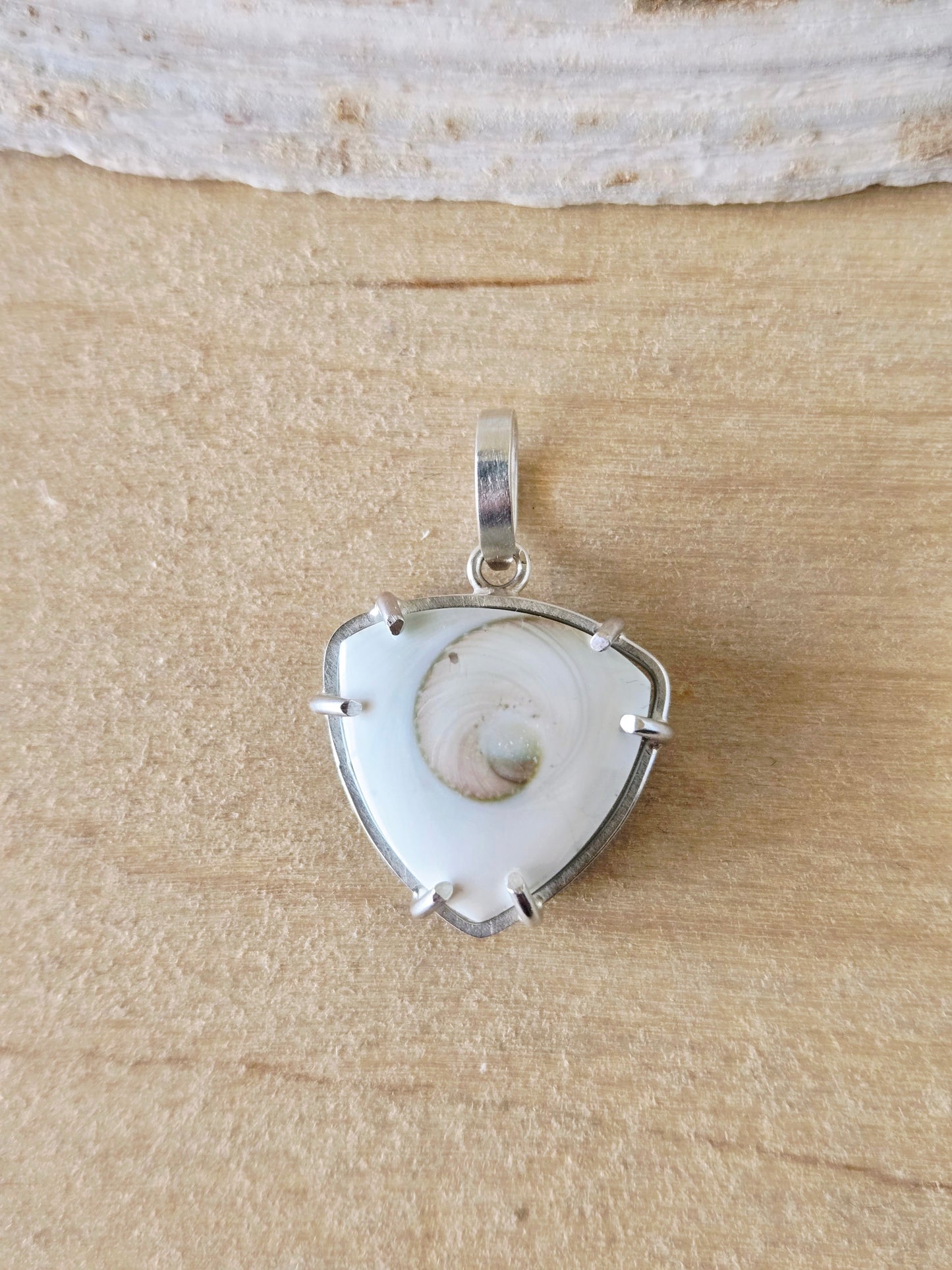 Reversible Spiral Shell Trillion charm/pendant