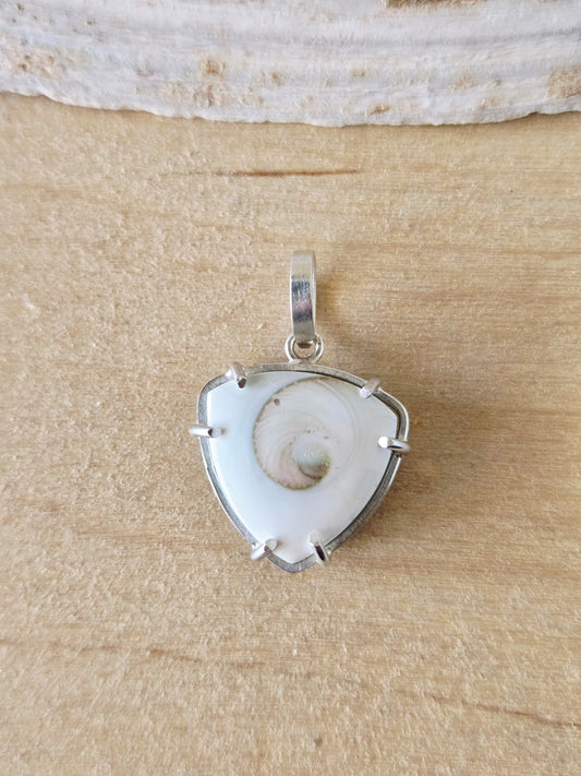 Reversible Spiral Shell Trillion charm/pendant