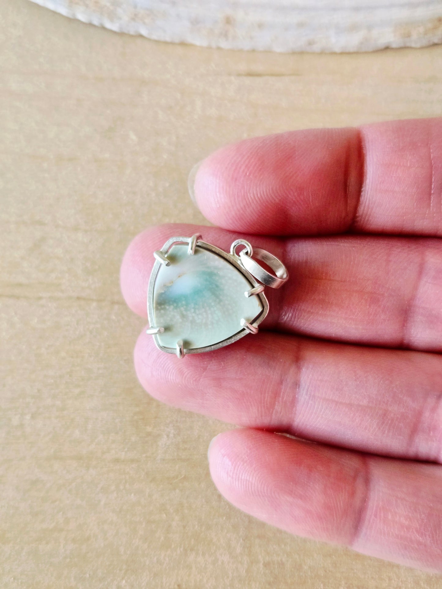 Reversible Spiral Shell Trillion charm/pendant