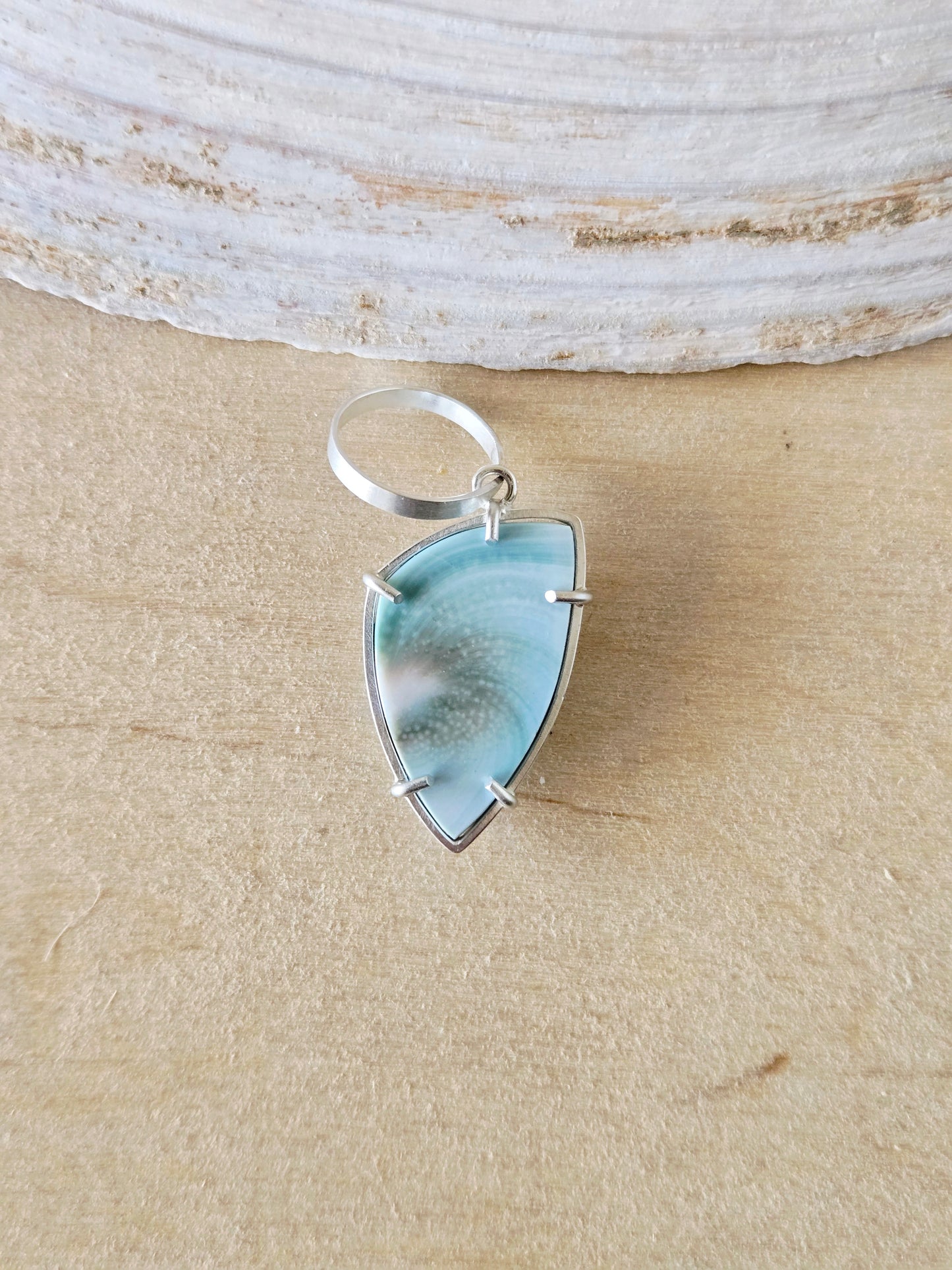 Reversible Spiral Shell Shield charm/pendant