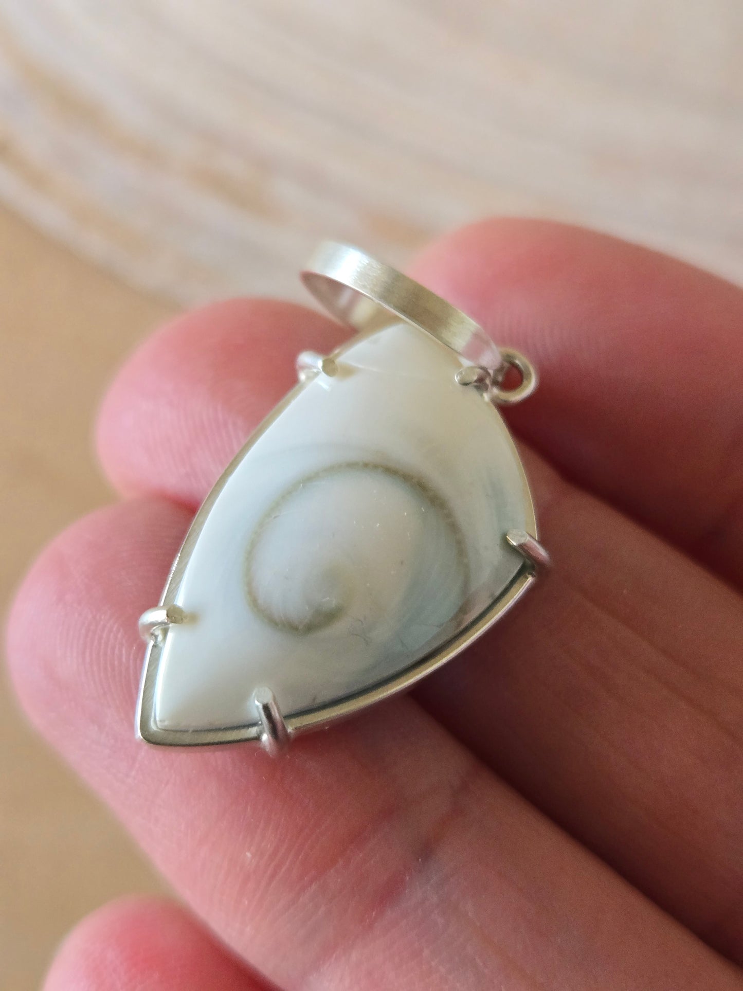 Reversible Spiral Shell Shield charm/pendant