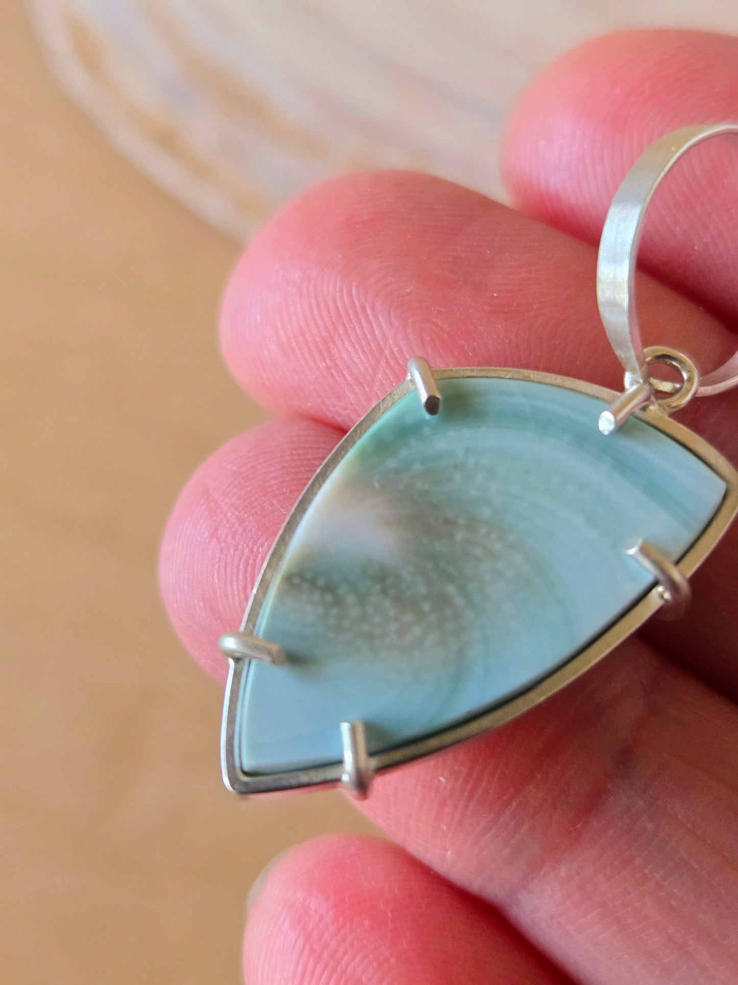 Reversible Spiral Shell Shield charm/pendant