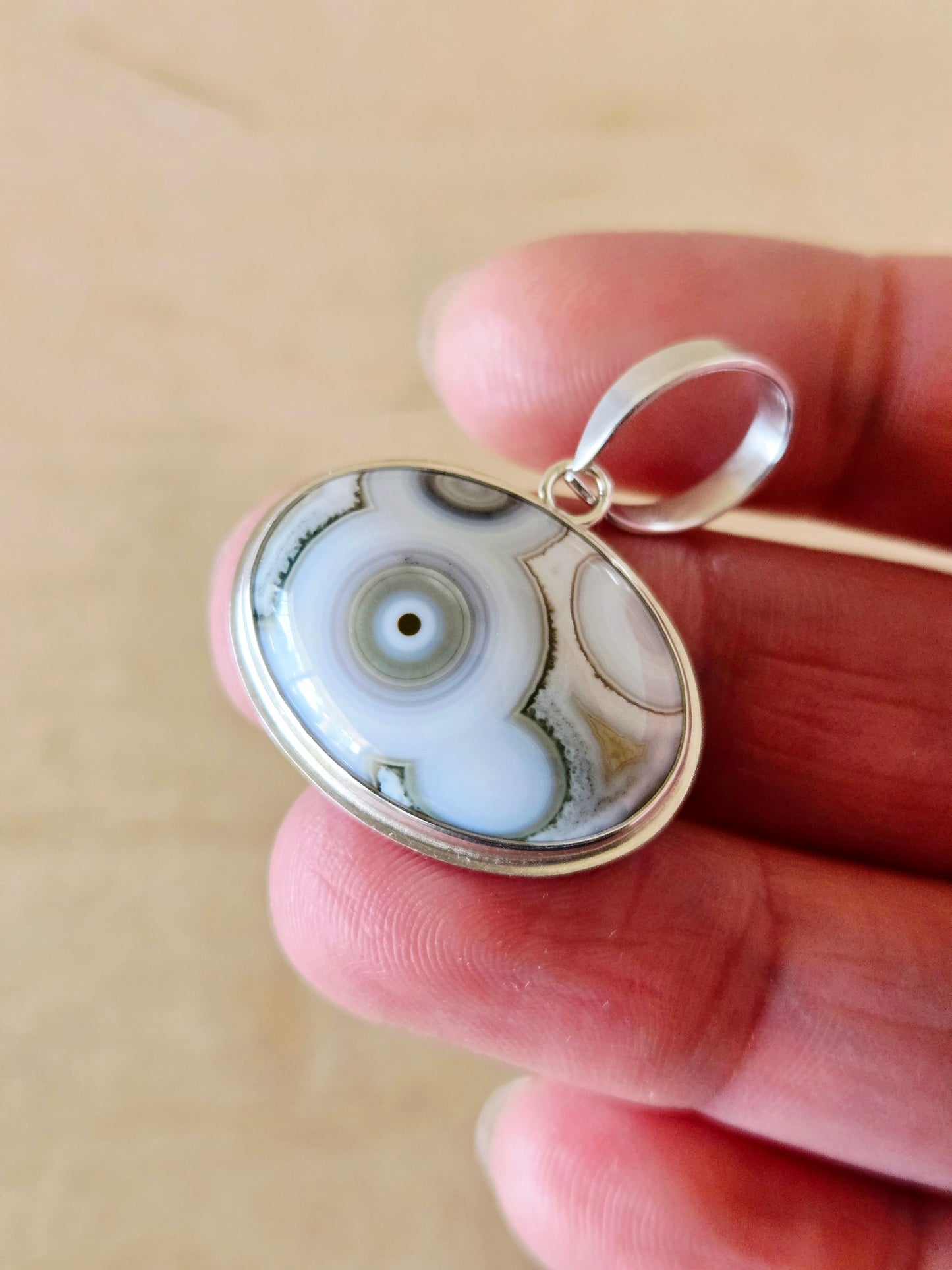 Ocean Jasper Oval charm/pendant horizontal