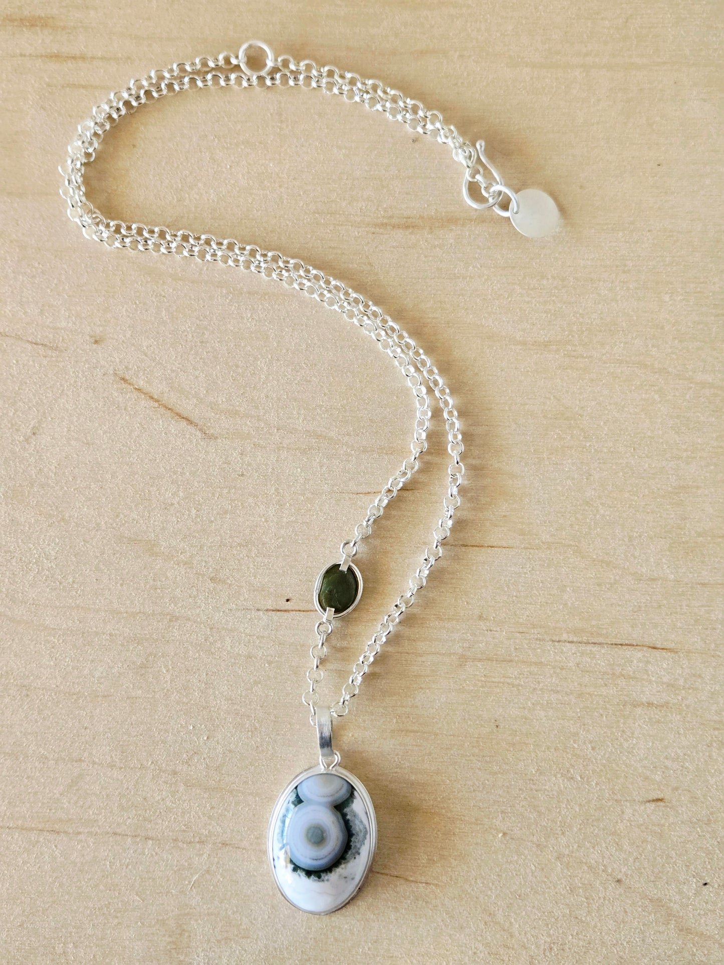 Ocean Jasper charm/ pendant vertical