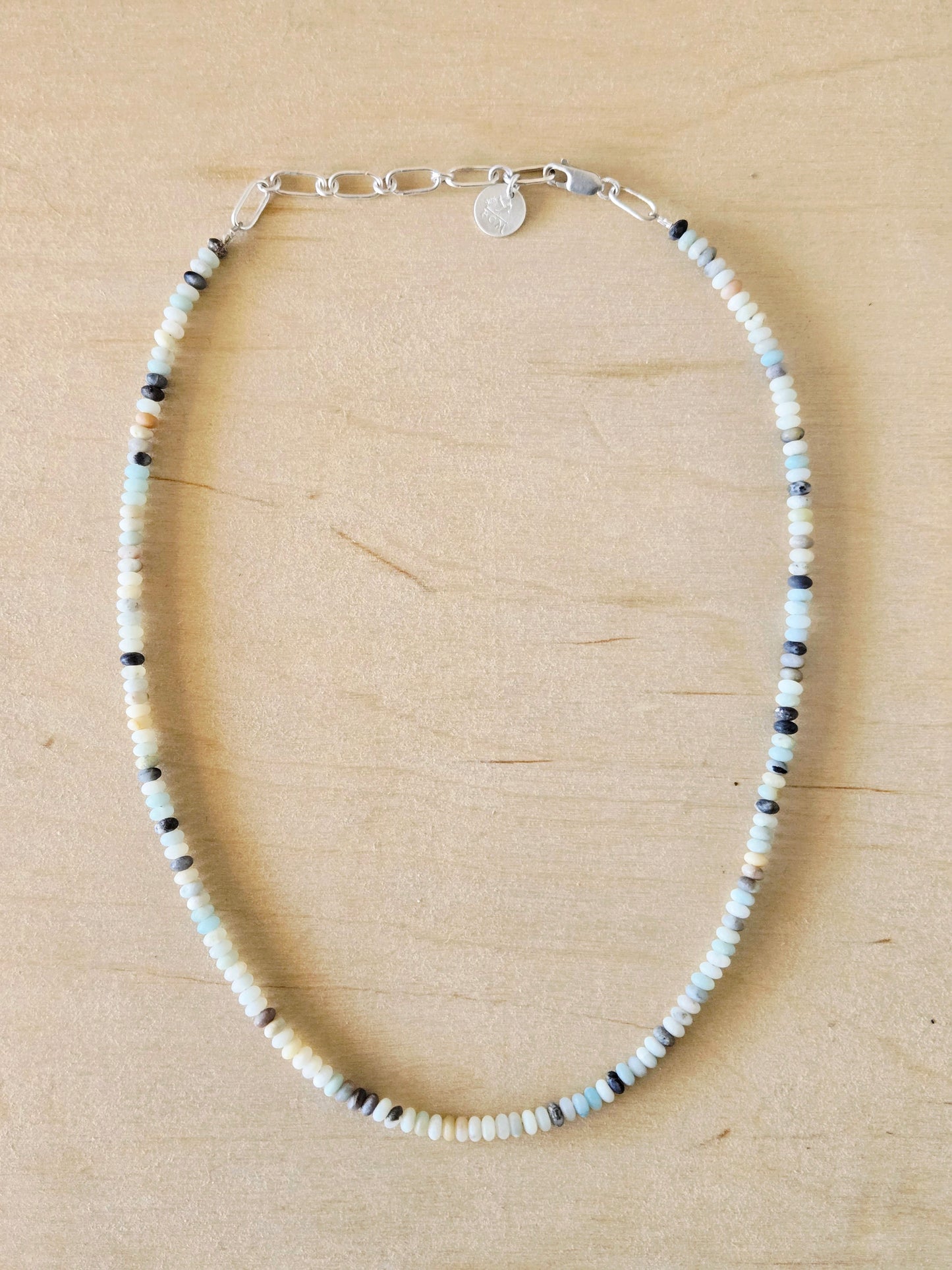 Amazonite beaded necklaces-Matte Rondelle beads