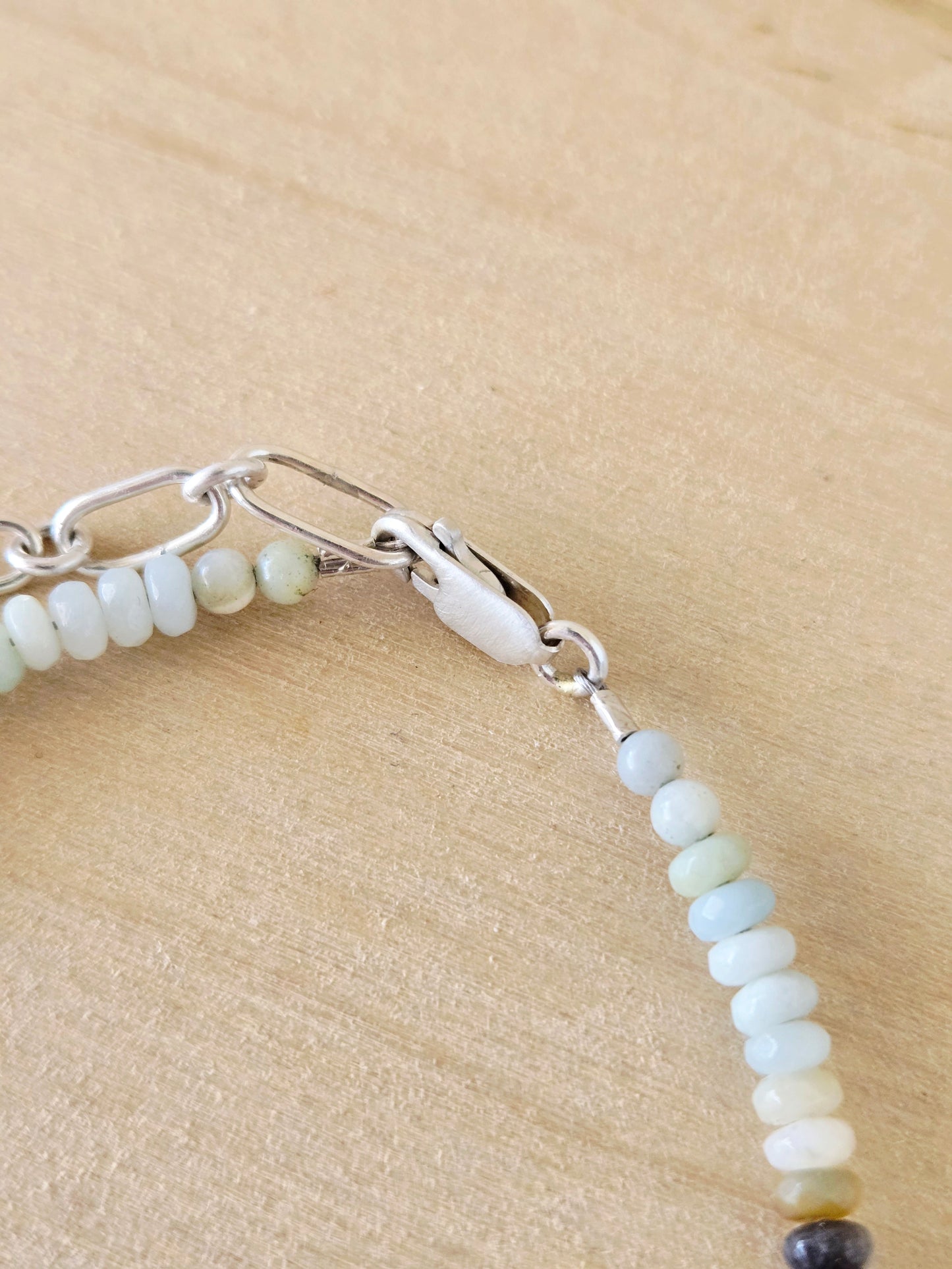 Amazonite beaded necklaces-Small round & rondelle beads