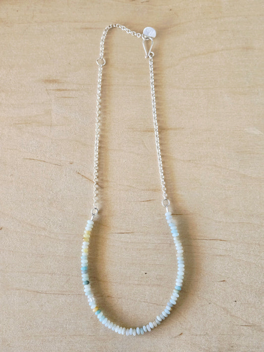 Dawn Necklace: Amazonite beaded chain necklace