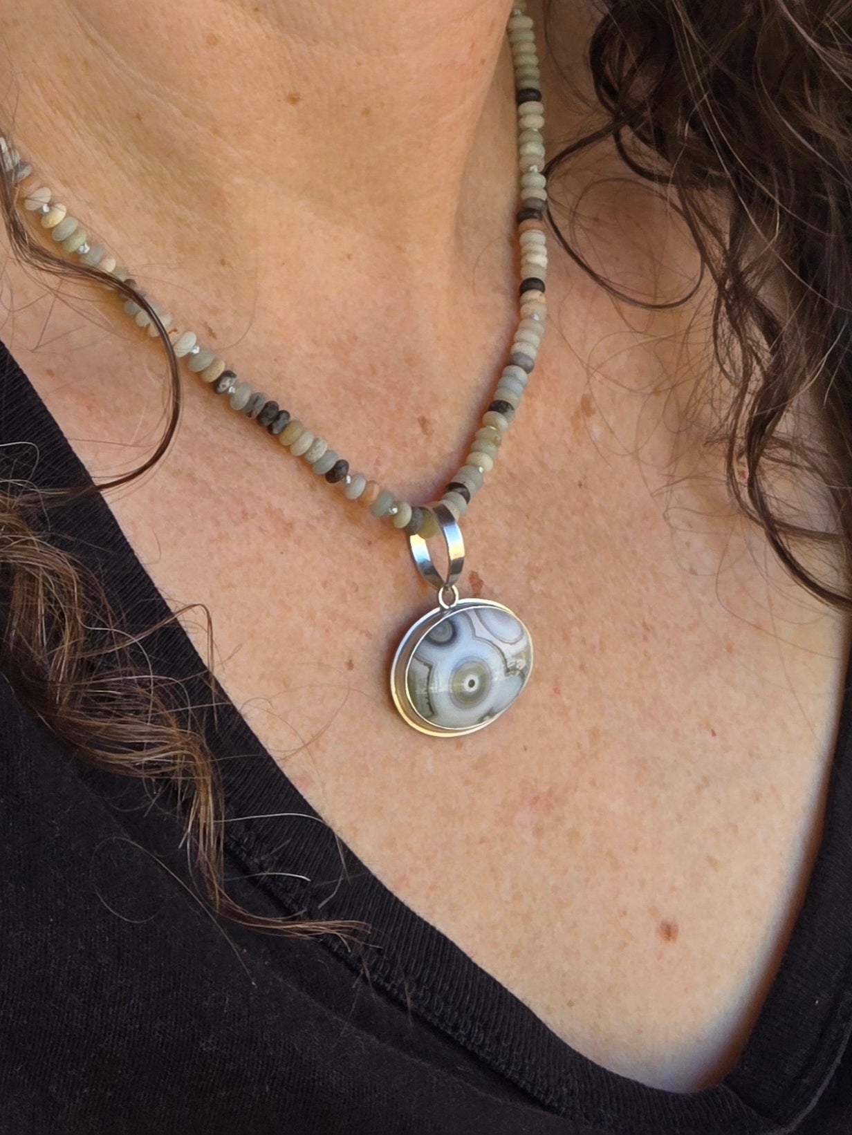 Shoreline Necklace: Ocean Jasper + Amazonite