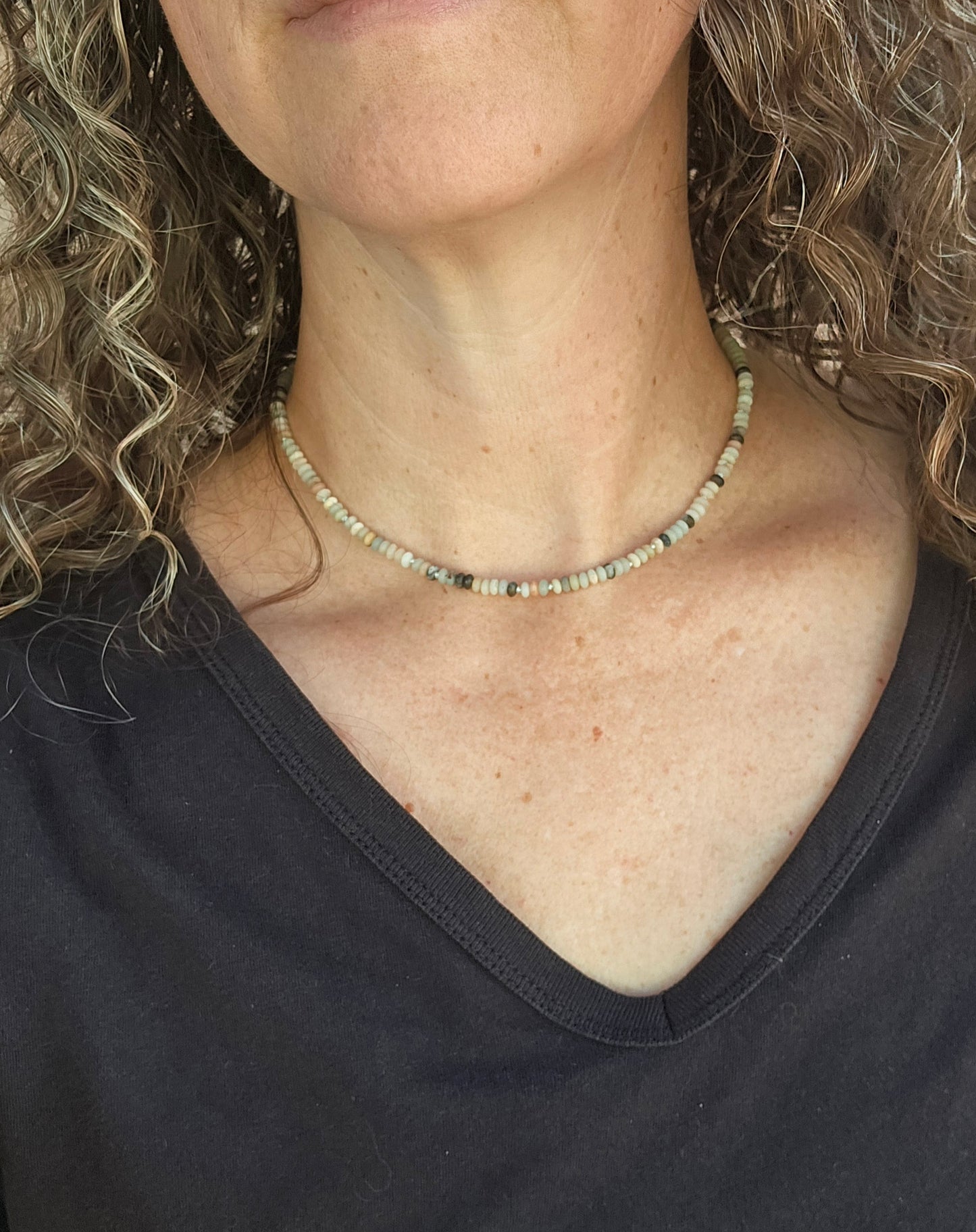 Shoreline Necklace: Ocean Jasper + Amazonite