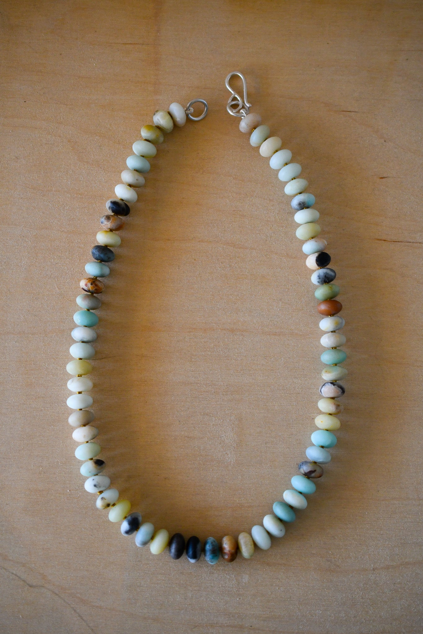 Amazonite Knotted 6x10mm Bead Necklaces