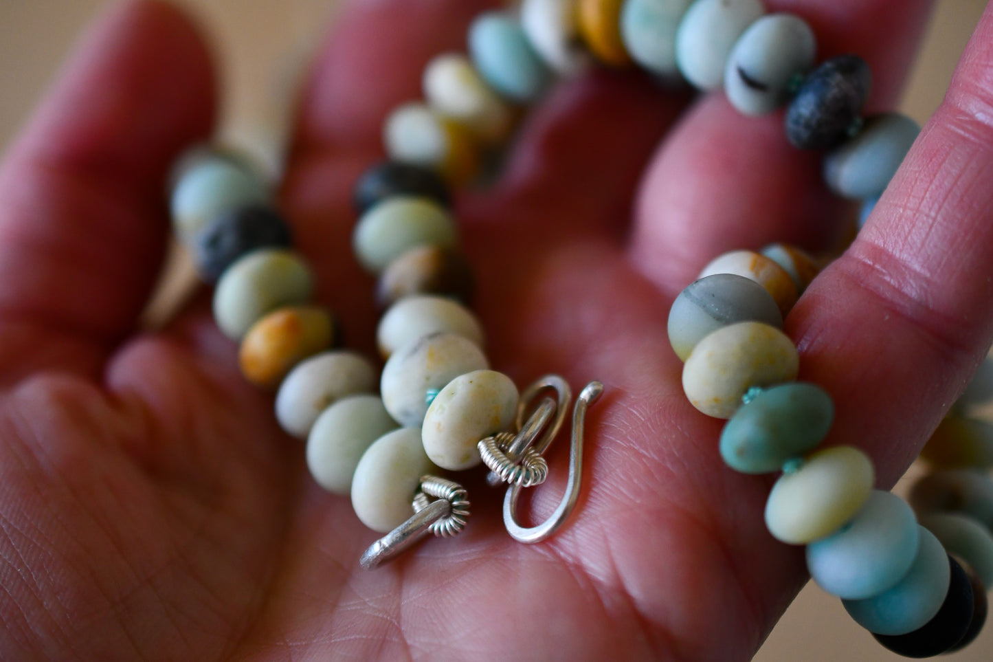 Amazonite and Beach Stone Necklace