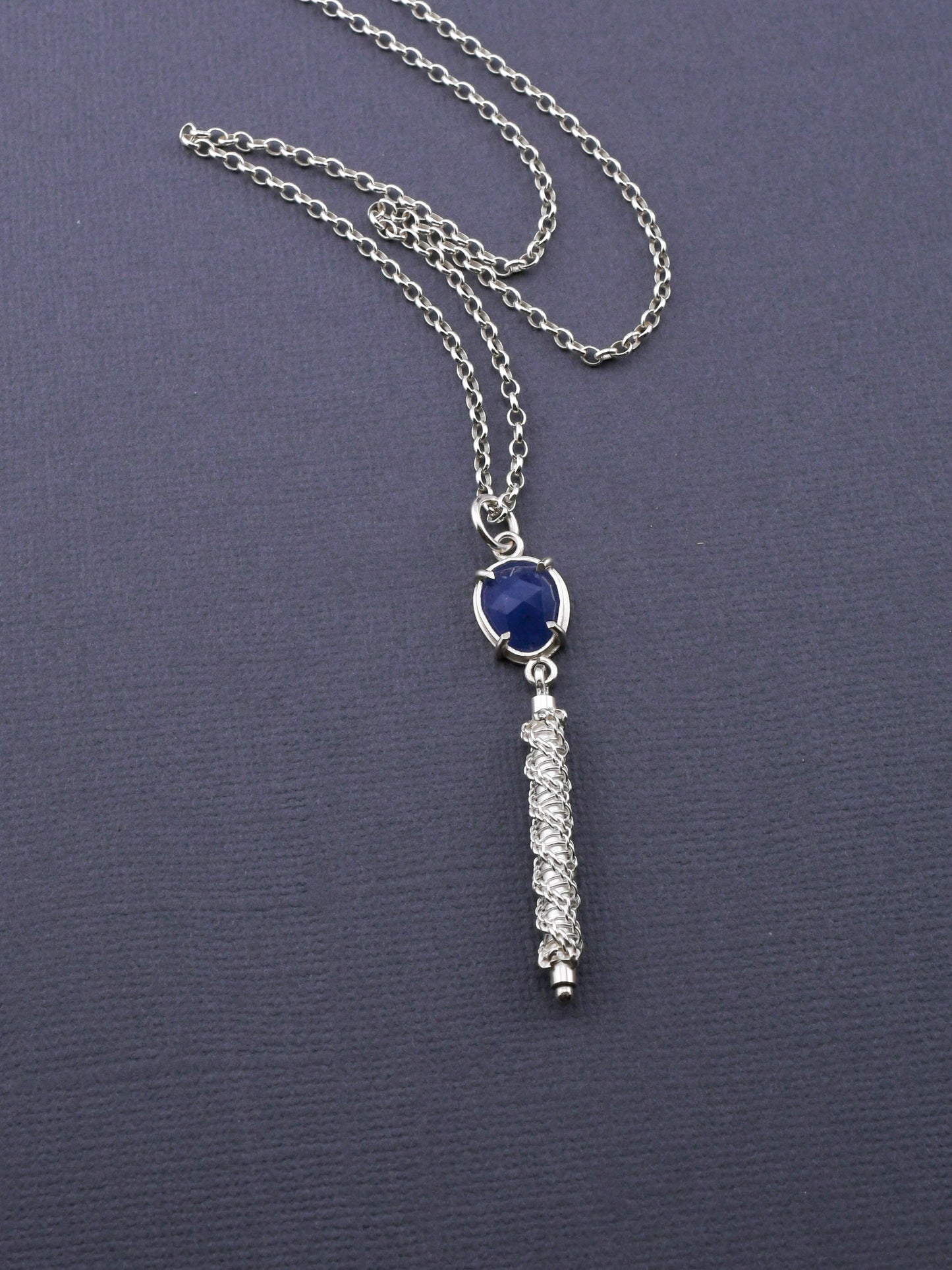 Lace Spiral Necklace with Tanzanite