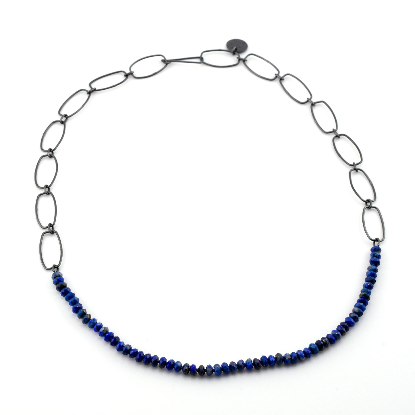 Lapis Lazuli Bead & Chain Necklace