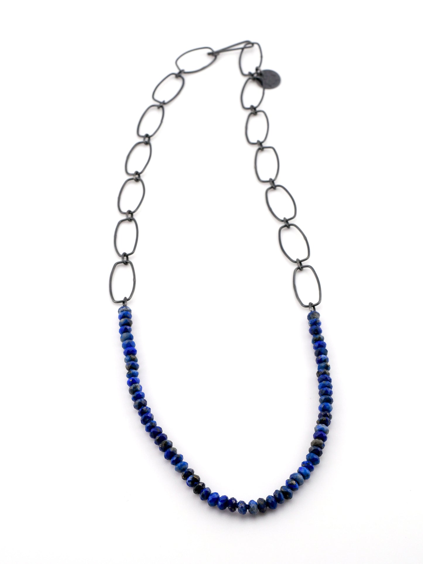 Lapis Lazuli Bead & Chain Necklace