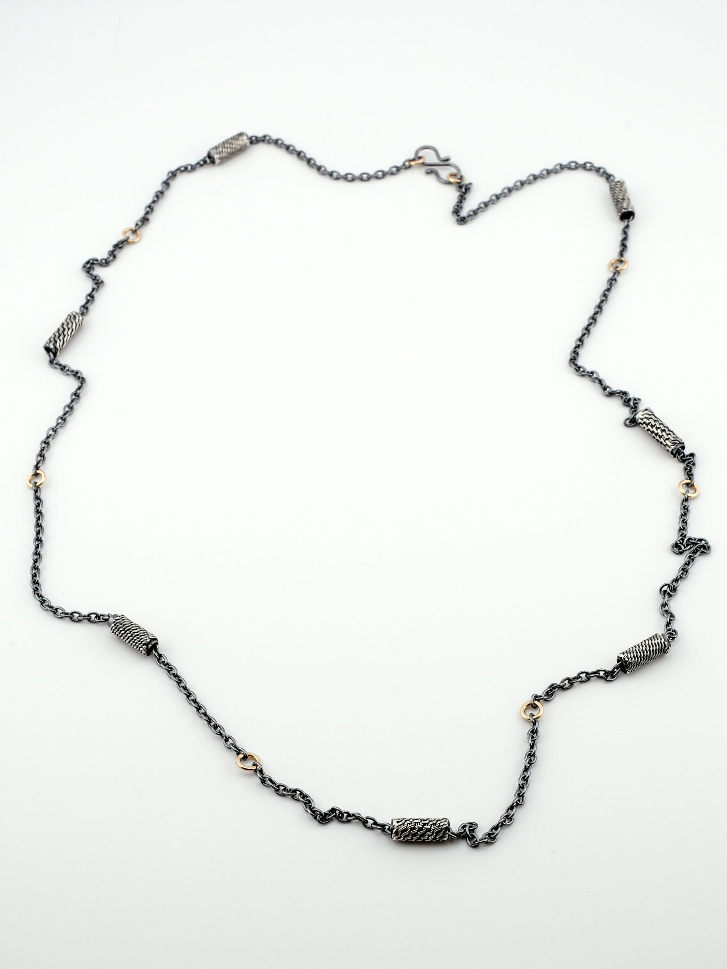 Long Slider Bead necklace-SS/14k