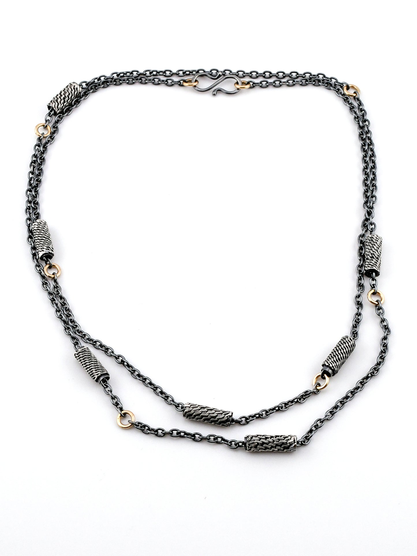 Long Slider Bead necklace-SS/14k