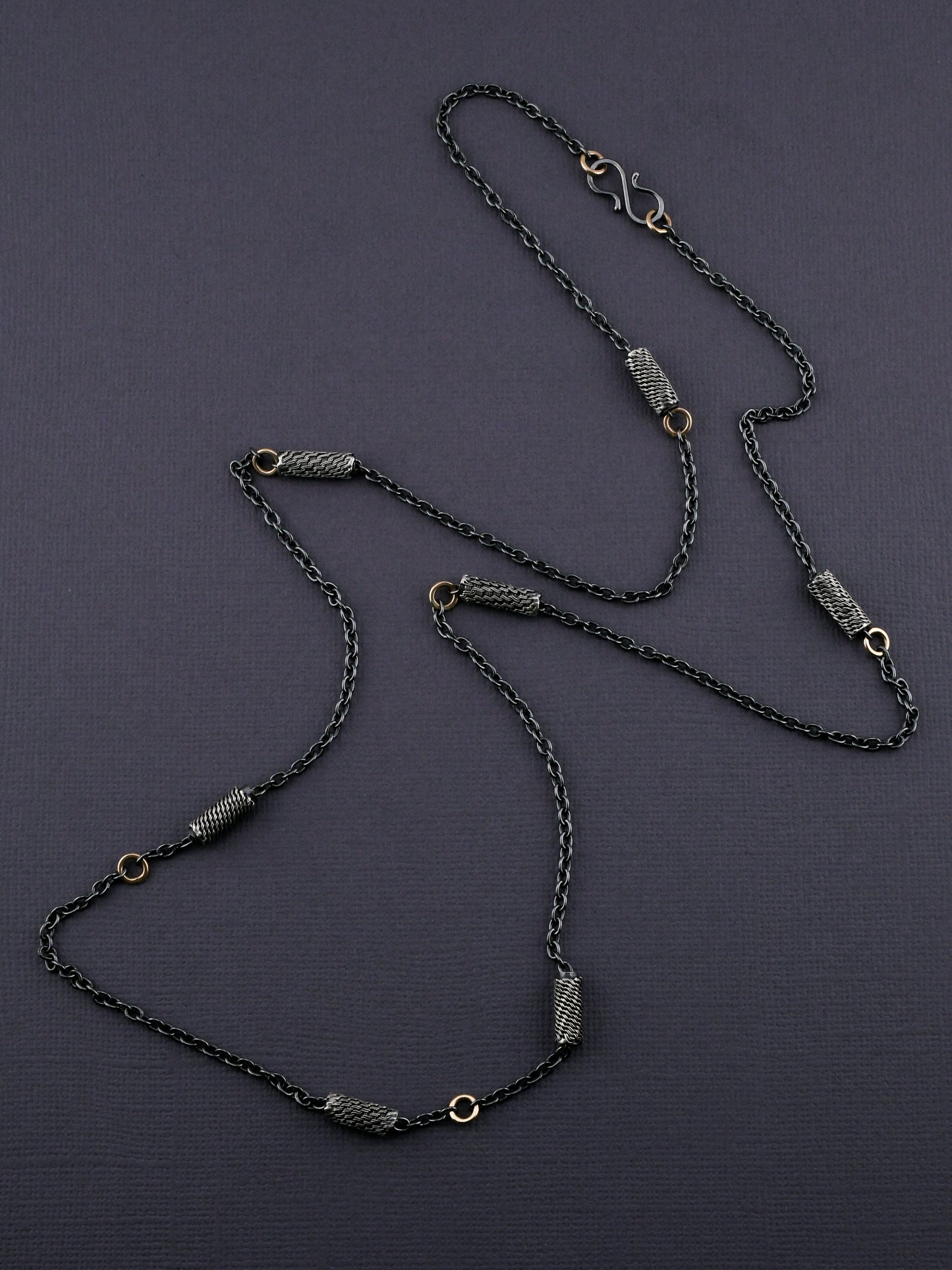 Long Slider Bead necklace-SS/14k