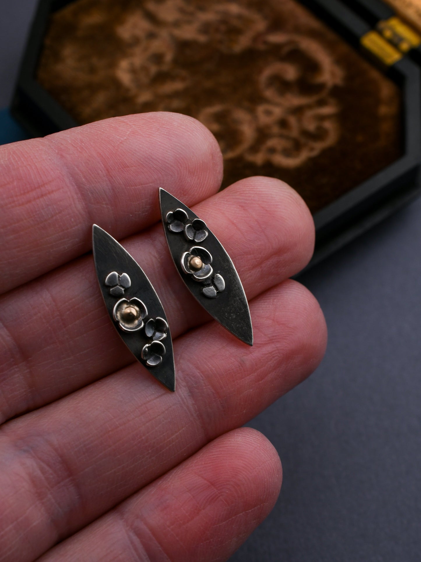 Petite Garland Stud Earrings SS/14k