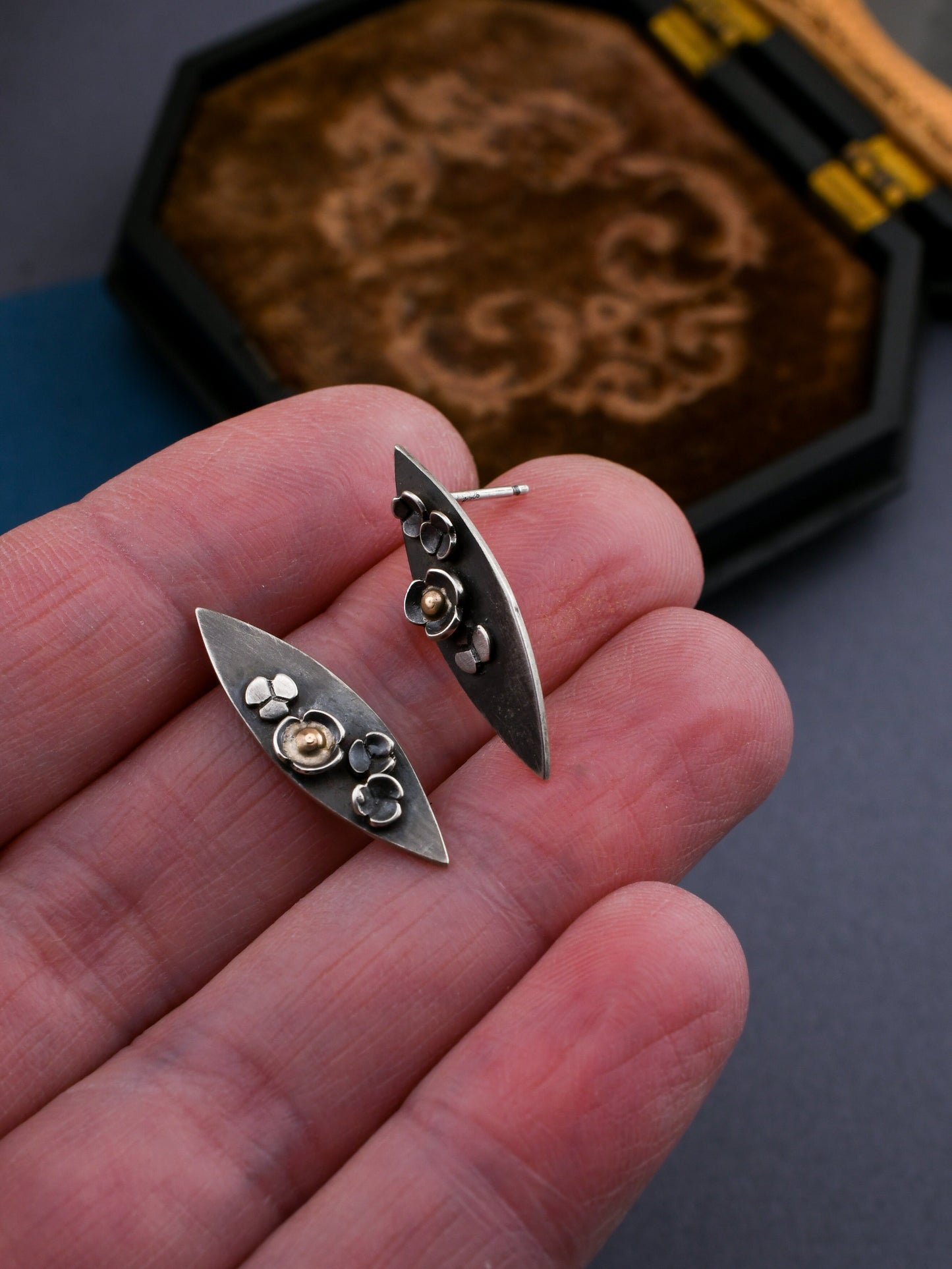 Petite Garland Stud Earrings SS/14k