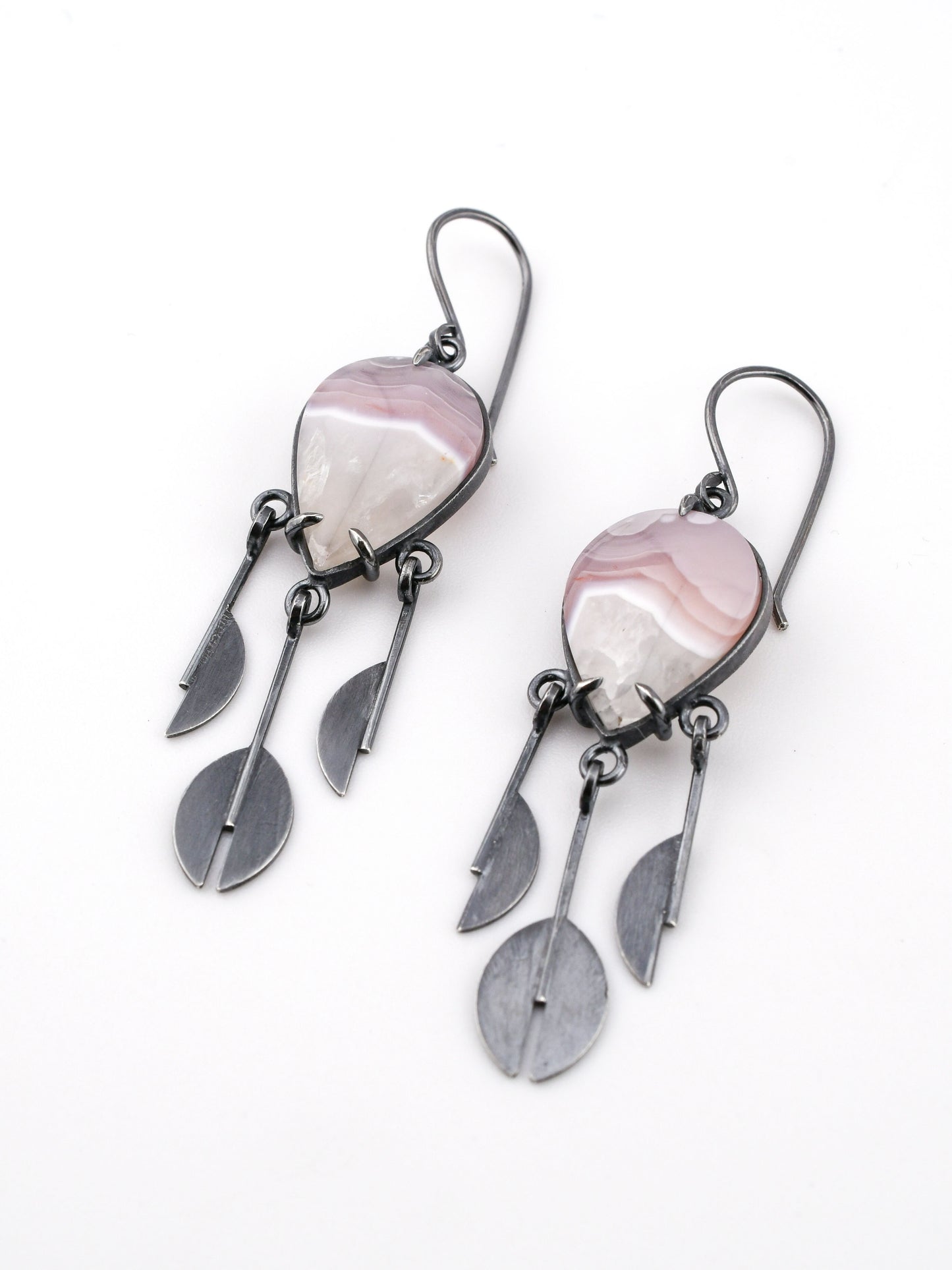 Monsoon earrings: Teardrop Purple Aqua Nueva Agate