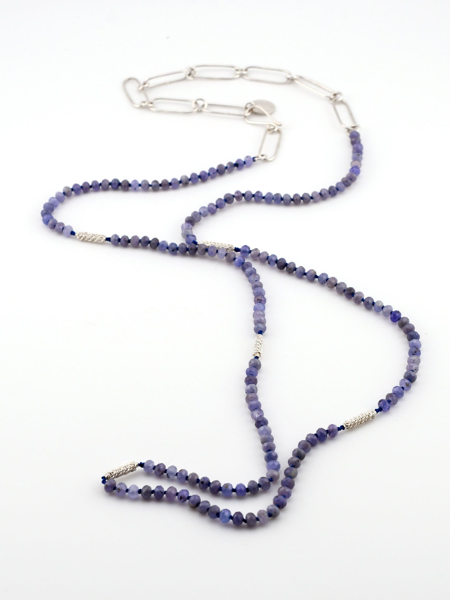 Intertwined Tanzanite Beaded Necklace