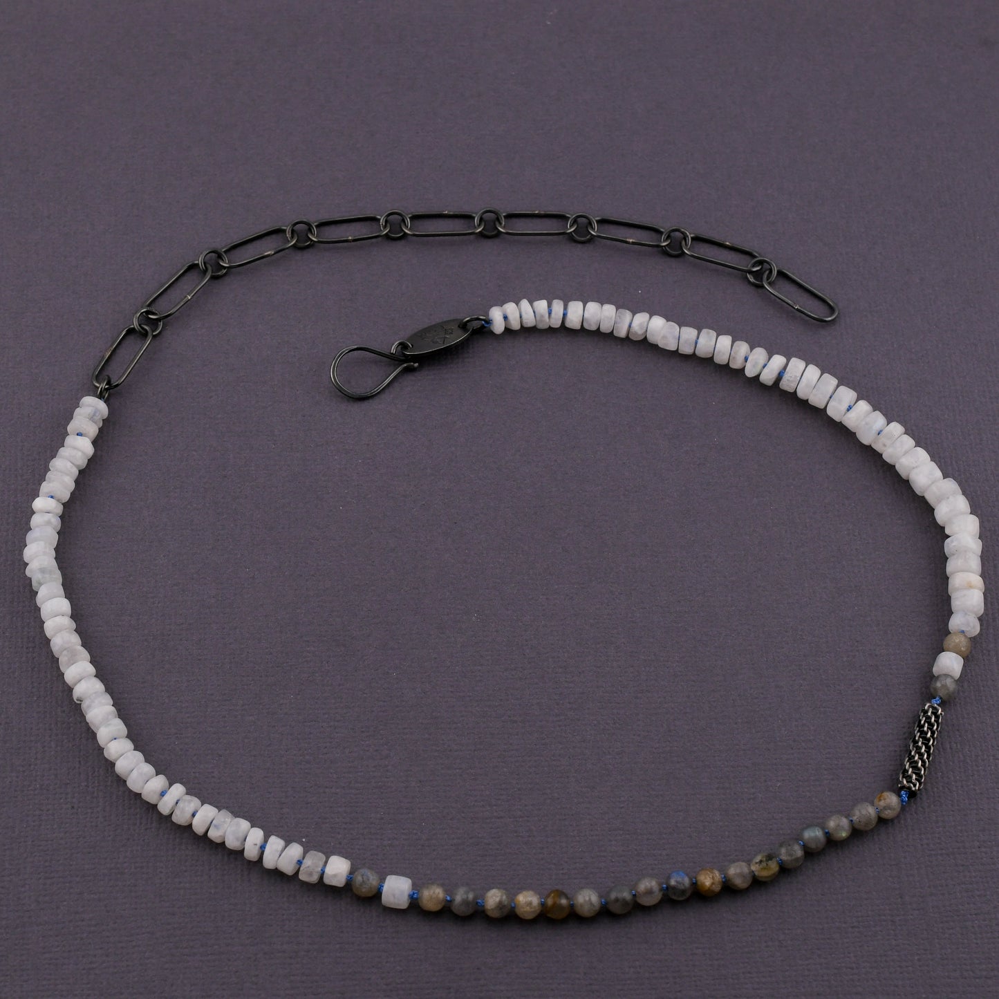 Bead + Stone Necklace: Moonstone & Labradorite
