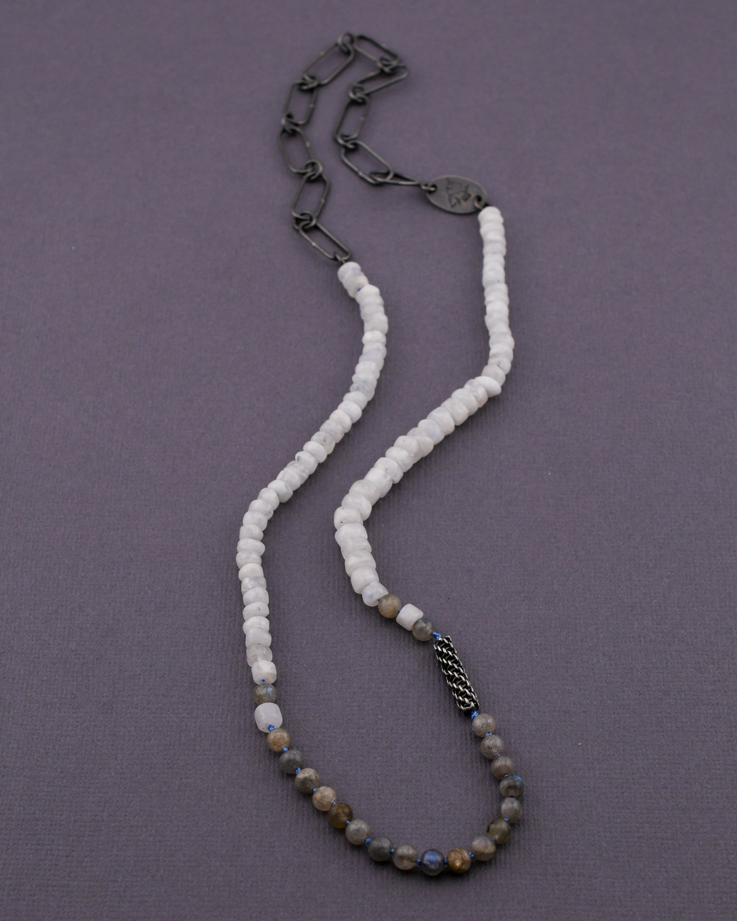 Bead + Stone Necklace: Moonstone & Labradorite