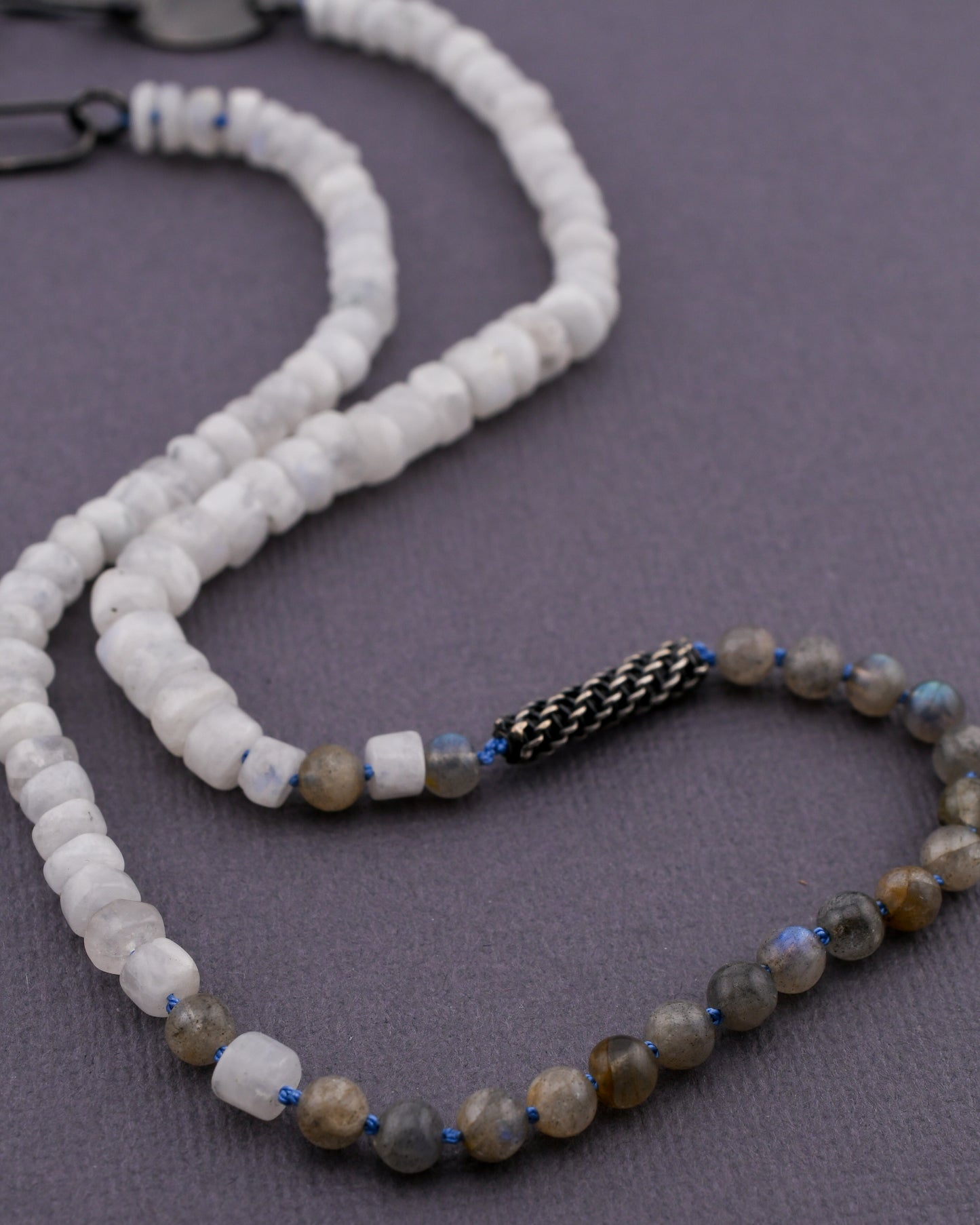 Bead + Stone Necklace: Moonstone & Labradorite